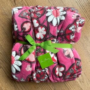 NWT Vera Bradley 50” x 80” Fleece Throw Blanket RETIRED Blush Pink